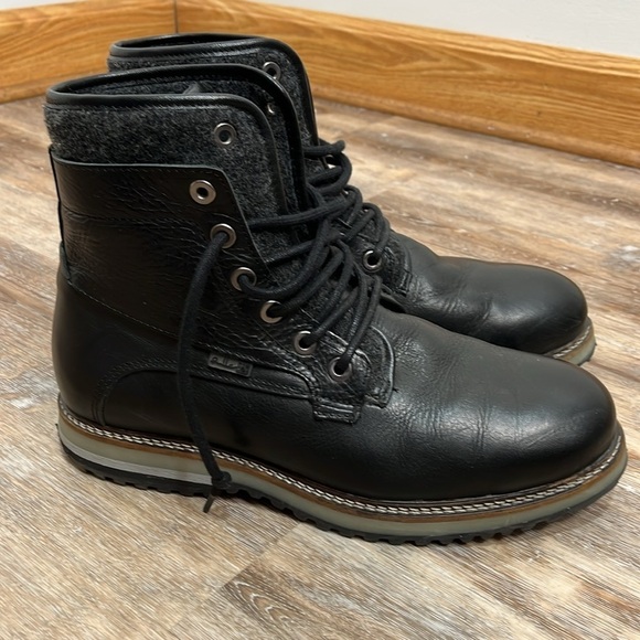 Bulle Black Boots Leather Wool Men's Size 10 EU 43 Lace Up - Picture 5 of 14